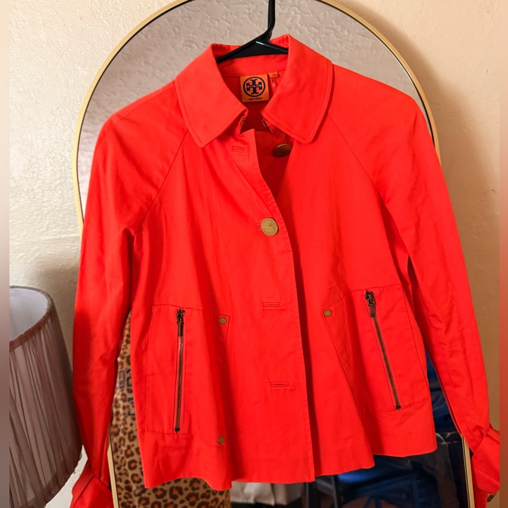 Tory Burch Women's Vibrant Orange Utility Jacket
